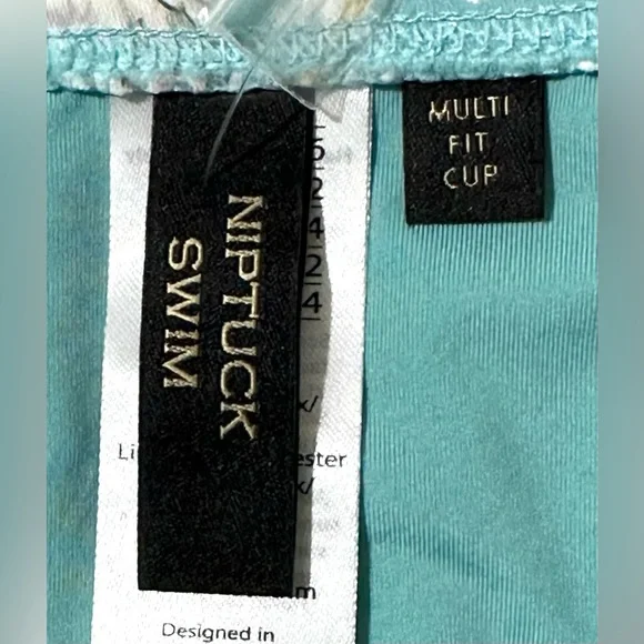 Nip Tuck Ladies One Piece Swimsuit Tummy Control Light Blue Floral Size 12 NEW - Picture 9 of 11